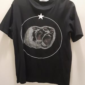 A black graphic ape short sleeve shirt